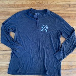 Sota Clothing Grey Long-Sleeve Button-Up T-Shirt